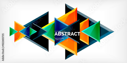 Abstract background - glossy triangles. Vector Illustration For Wallpaper, Banner, Background, Card, Book Illustration, landing page