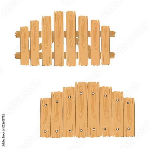 set of wooden gate illustration design