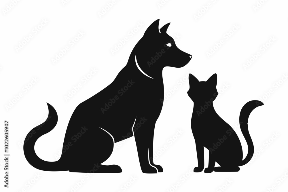 dog with a cat silhouette, cat and dog vector
dog with a cat silhouette, cat and dog vector