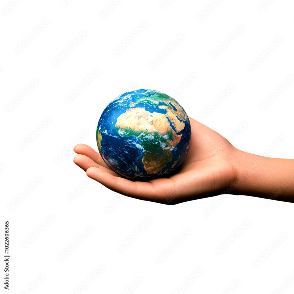 Hand Holding a Globe Showing Earth’s Continents Hand Holding a Globe Showing Earth’s Continents