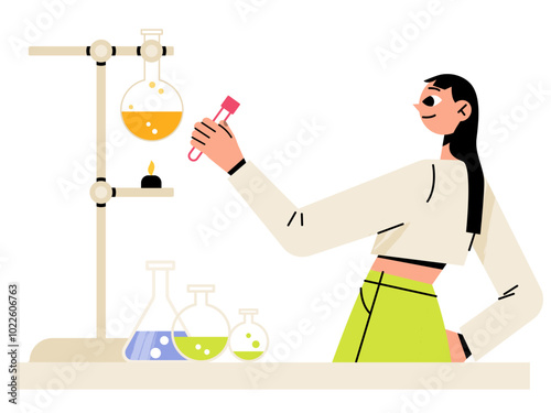 Scientist performing chemical experiment