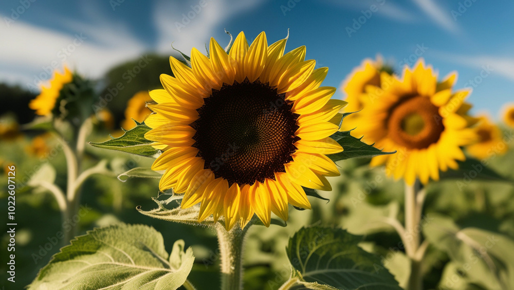 Fototapeta premium sunflower field in the summer