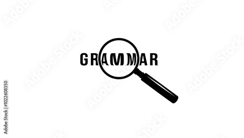 grammar emblem , black isolated silhouette