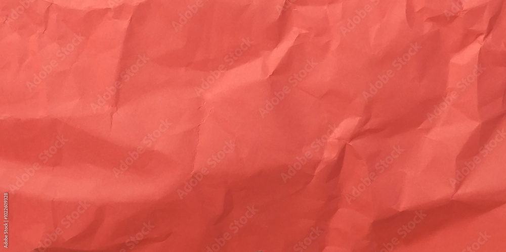 Obraz premium Vector illustration texture of crumpled paper. Pastel red background crumple paper. 