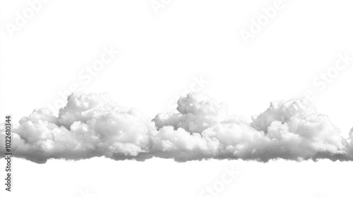 A line of fluffy white clouds against a plain background.