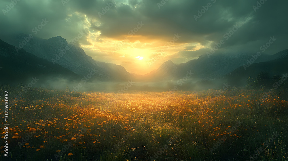 A breathtaking landscape featuring a lush grassy field that stretches towards majestic mountains in the background, encapsulating the beauty of nature’s diverse terrain. The vibrant green grass contra A breathtaking landscape featuring a lush grassy field that stretches towards majestic mountains in the background, encapsulating the beauty of nature’s diverse terrain. The vibrant green grass contra