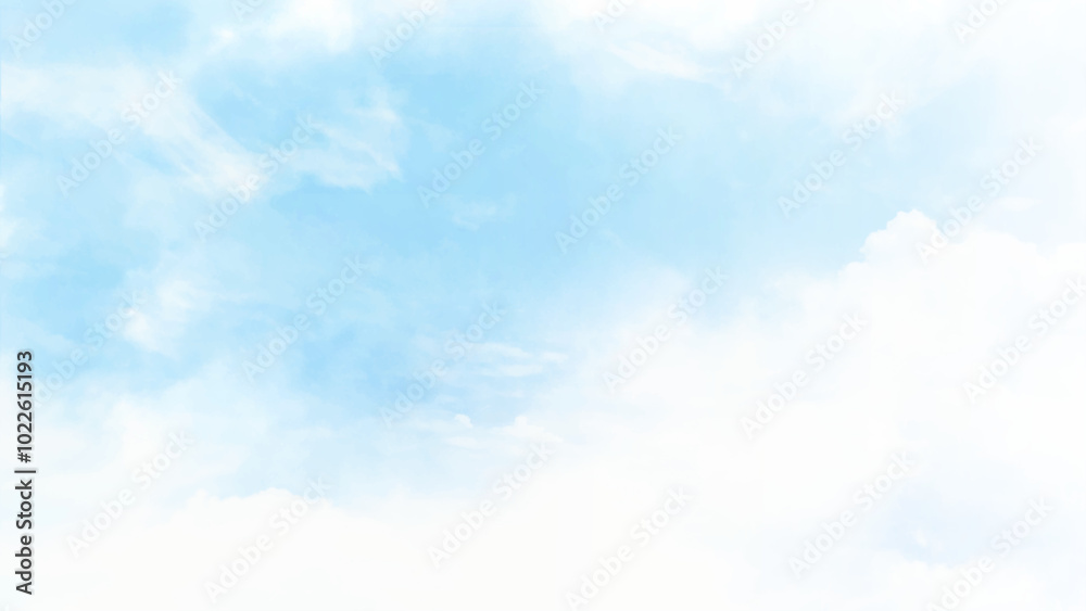 Light blue with watercolor soft cloud in the sky background vector. Sky blue Aquarelle paint paper textured canvas. Light blue with watercolor soft cloud in the sky background vector. Sky blue Aquarelle paint paper textured canvas.