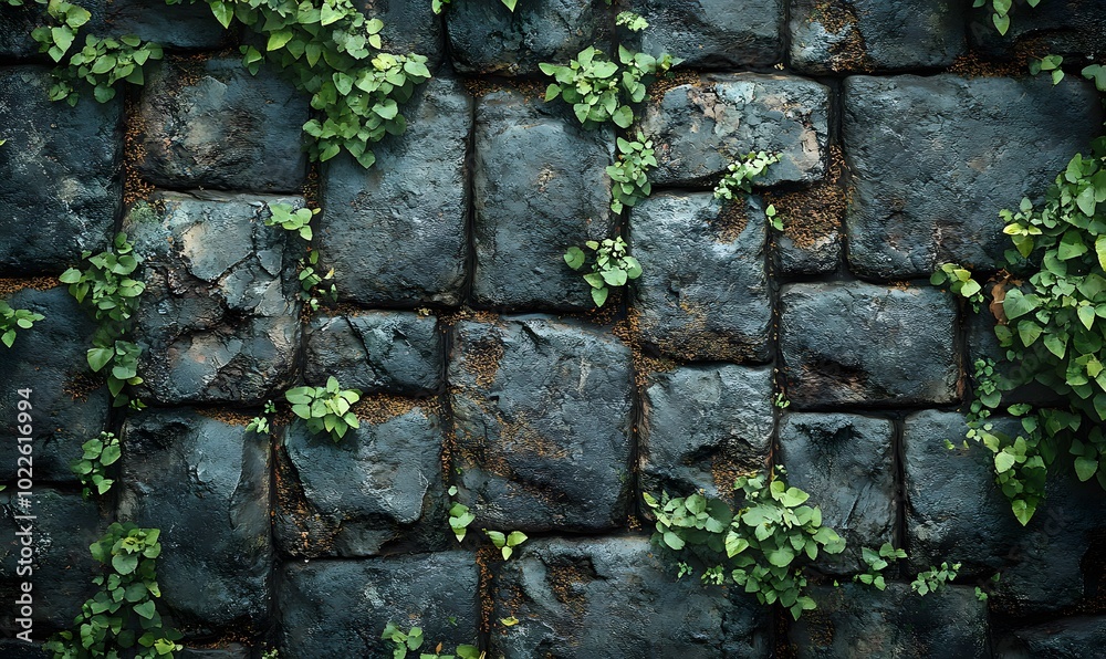 The walls are damaged in some places, medieval city walls, Generative AI The walls are damaged in some places, medieval city walls, Generative AI