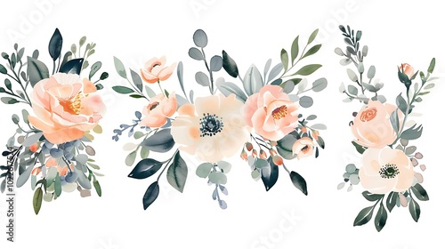 Vibrant Hibiscus Flower with Green Leaves Illustration - Illustrated image of a vibrant hibiscus flower with green leaves. Ideal for tropical themes, nature-inspired designs, and botanical projects.