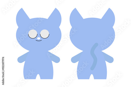 ねこのイラスト　表情　シンプル