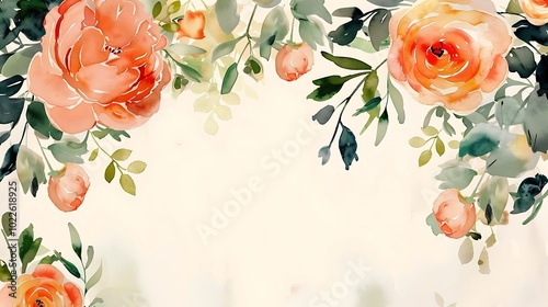 Vibrant Hibiscus Flower with Green Leaves Illustration - Illustrated image of a vibrant hibiscus flower with green leaves. Ideal for tropical themes, nature-inspired designs, and botanical projects.