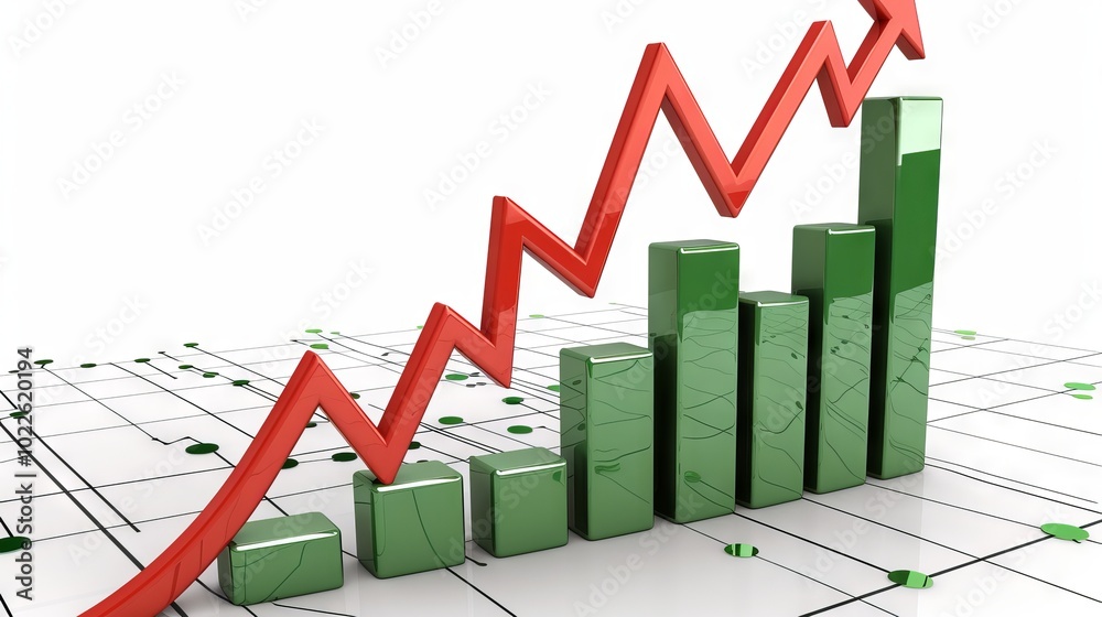 Financial stock market graph illustrating economic trends and data analysis Financial stock market graph illustrating economic trends and data analysis