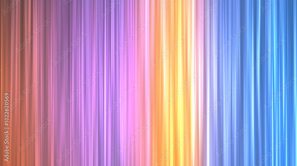 a series of vertical stripes in a vibrant gradient of colors, ranging from purple to blue, yellow, and orange a series of vertical stripes in a vibrant gradient of colors, ranging from purple to blue, yellow, and orange