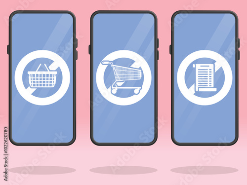 Smartphone No Shopping Cart Basket Invoice