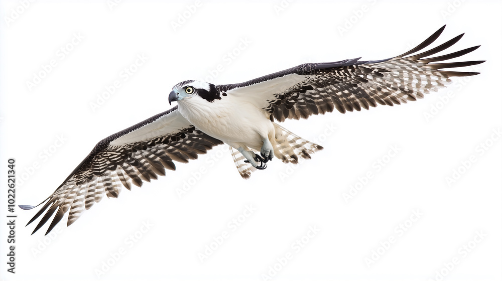 Fototapeta premium Soaring Osprey with Sharp Eyes and Talons