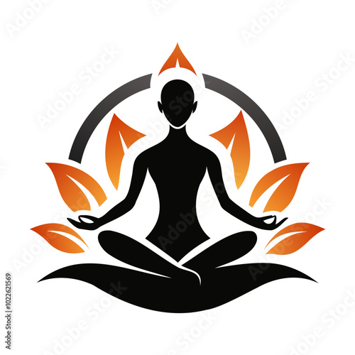 Yoga logo silhouette, meditation relaxation silhouette, set of Yoga icons