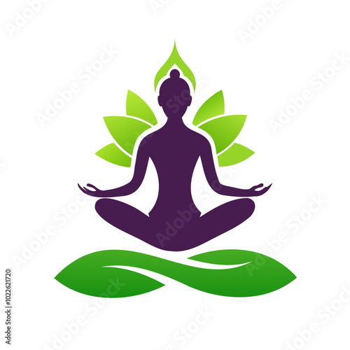 Yoga logo silhouette, meditation relaxation silhouette, set of Yoga icons