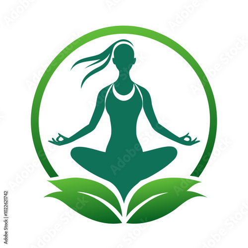 Yoga logo silhouette, meditation relaxation silhouette, set of Yoga icons
