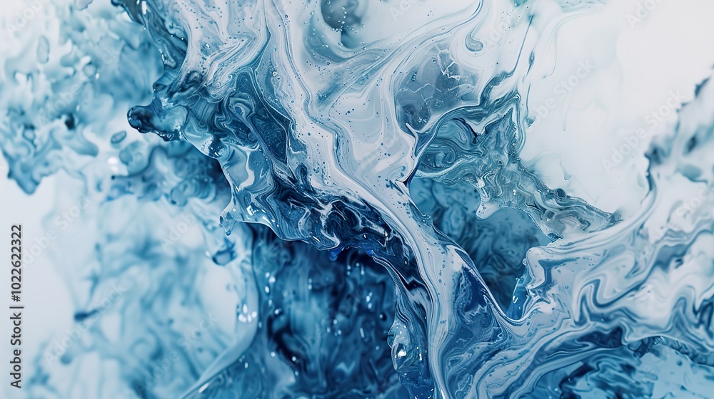 Abstract Blue Swirling Fluid Art: A Dynamic and Energetic Design Abstract Blue Swirling Fluid Art: A Dynamic and Energetic Design