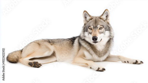 Wallpaper Mural Majestic Wolfdog on White Background Torontodigital.ca