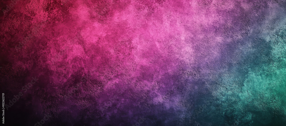Fototapeta premium Abstract textured gradient background blending pink, purple and teal tones with soft grunge effect