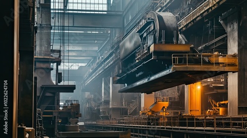 Industrial Machine Inside a Large Steel Mill