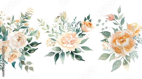 Vibrant Hibiscus Flower with Green Leaves Illustration - Illustrated image of a vibrant hibiscus flower with green leaves. Ideal for tropical themes, nature-inspired designs, and botanical projects.