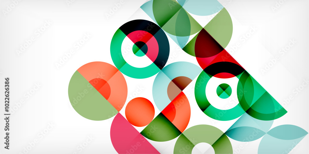 Minimal geometric abstract background. Circle square and triangle design. Trendy techno business template for wallpaper, banner, background or landing Minimal geometric abstract background. Circle square and triangle design. Trendy techno business template for wallpaper, banner, background or landing