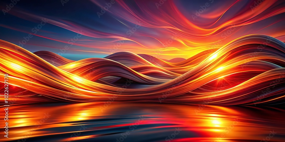 Dynamic red and orange wave patterns offer a striking background for night photography, amplifying visual interest and highlighting the captivating essence of nocturnal images. Dynamic red and orange wave patterns offer a striking background for night photography, amplifying visual interest and highlighting the captivating essence of nocturnal images.