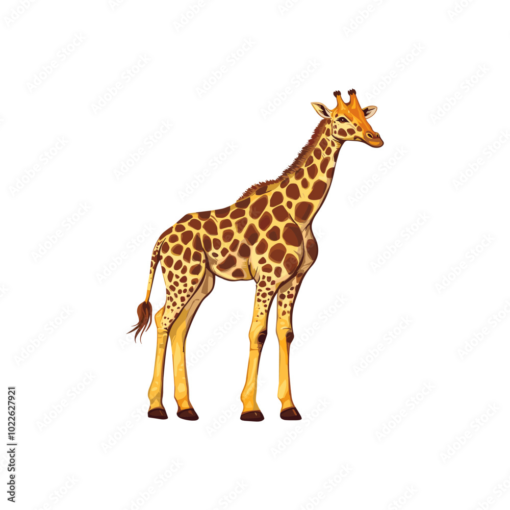 Naklejka premium Cute cartoon giraffe vector childish vector illustration in flat style. For poster, greeting card and baby design. for alphabet letter G Upper case or capital letter for children learning ABC