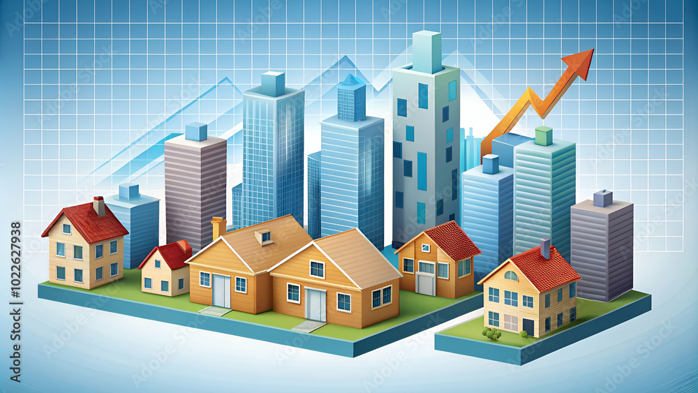 Fototapeta premium Real estate market growth and investment properties