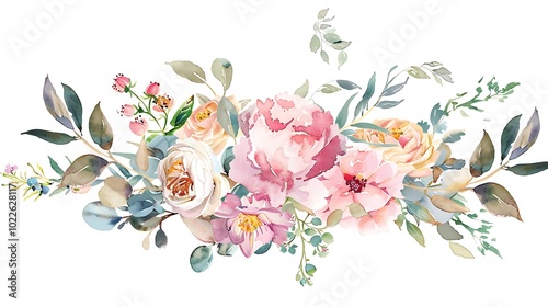 Vibrant Hibiscus Flower with Green Leaves Illustration - Illustrated image of a vibrant hibiscus flower with green leaves. Ideal for tropical themes, nature-inspired designs, and botanical projects.