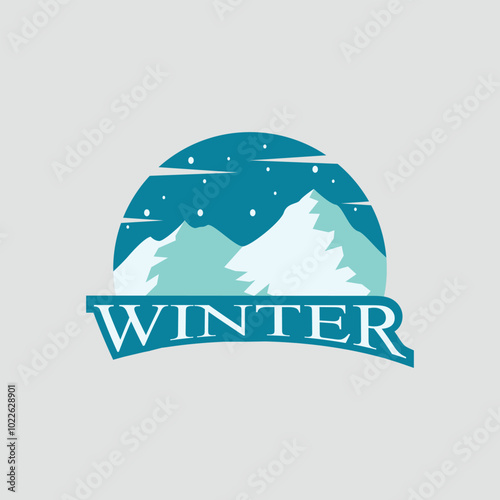 vintage winter logo art graphic design icon template simple minimalist vector illustration