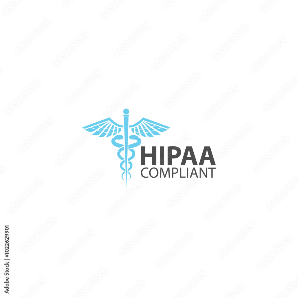 HIPAA Compliance Icon Graphic with Medical Symbol Isolated on white background HIPAA Compliance Icon Graphic with Medical Symbol Isolated on white background