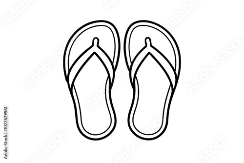 Flip-flop line icon vector illustration.