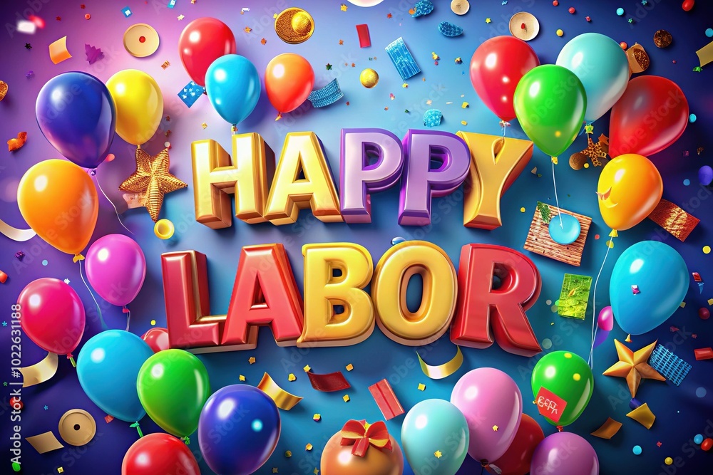 Celebrate Labor Day with 3D Text Animation and Festive Elements for Happy Labor Day Events Celebrate Labor Day with 3D Text Animation and Festive Elements for Happy Labor Day Events