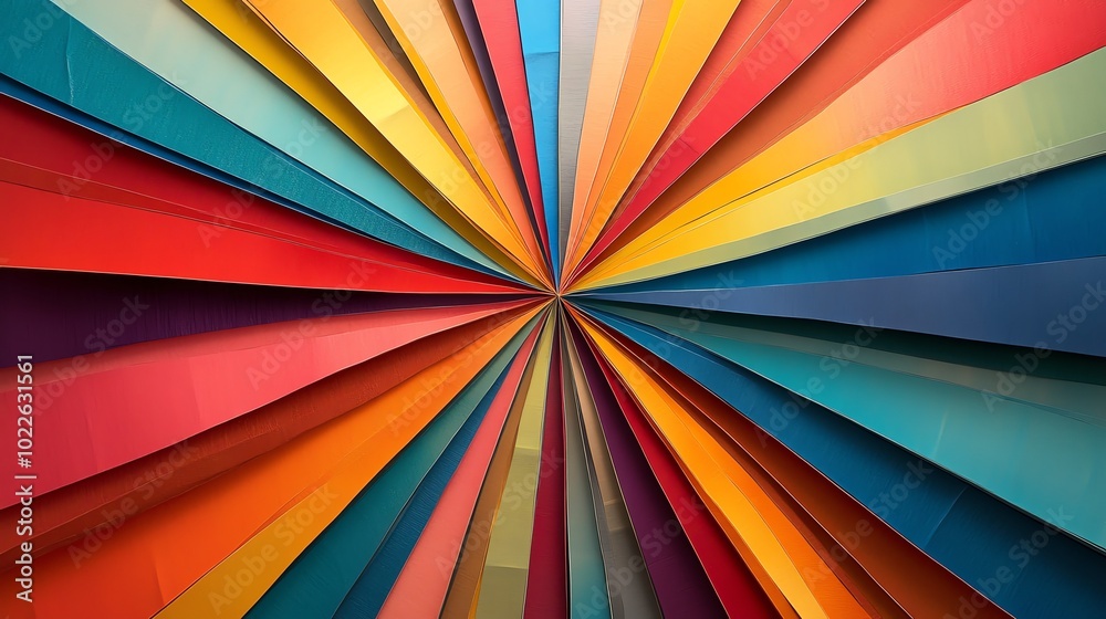Layered paper cut starburst with intricate rays and vibrant colors radiating from the center, paper cut starburst, layered abstract design Layered paper cut starburst with intricate rays and vibrant colors radiating from the center, paper cut starburst, layered abstract design