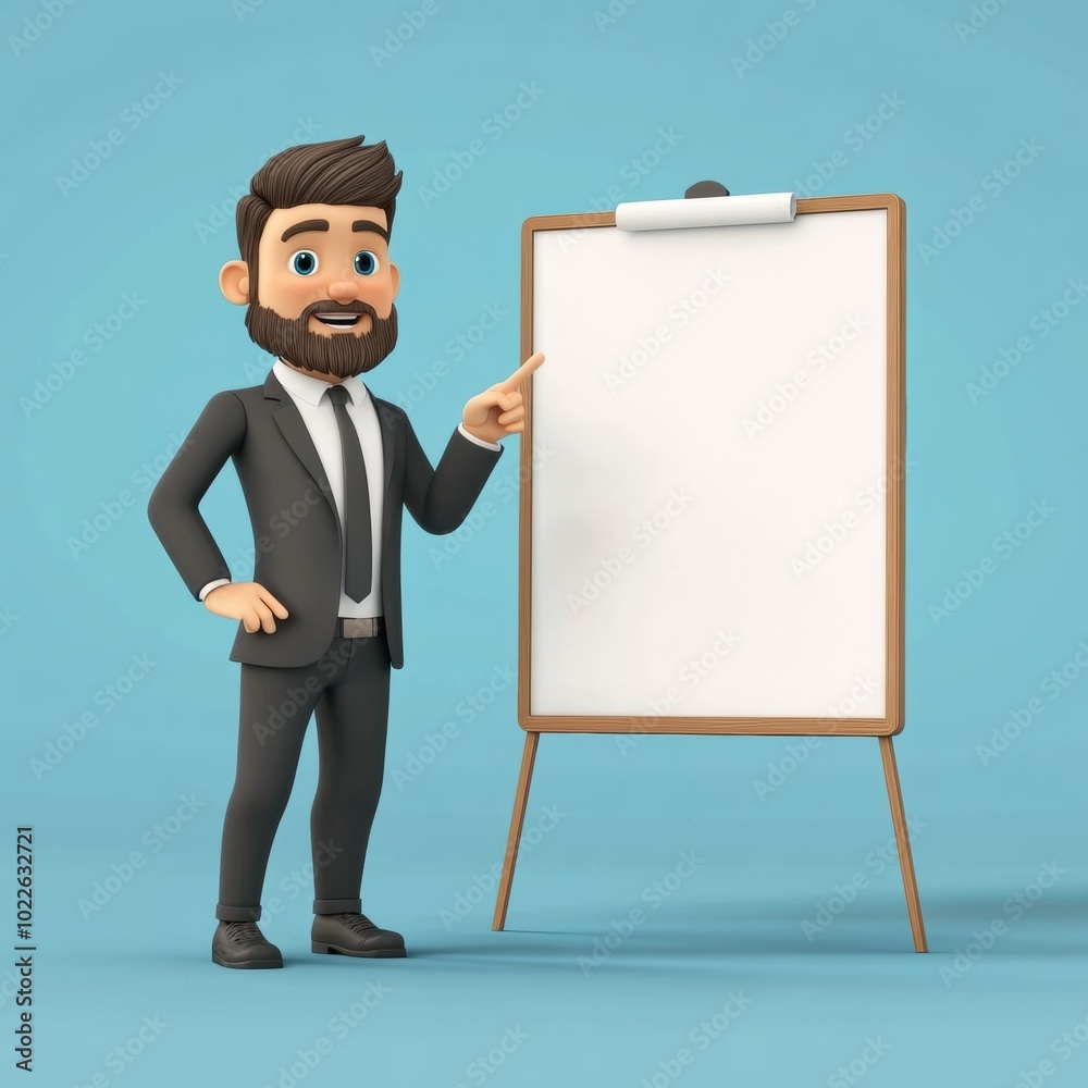 Businessman Presenting on Whiteboard During Business Meeting Businessman Presenting on Whiteboard During Business Meeting