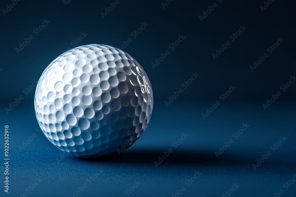 Golf Ball on a Blue Background Golf Ball on a Blue Background