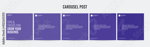 Editable Instagram Carousel Post Layout Set, Social Media Marketing microblog template design, tips & tricks linkedin post template, eps 10.	