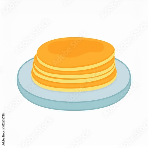 pancakes in a plate illustration isolated on white