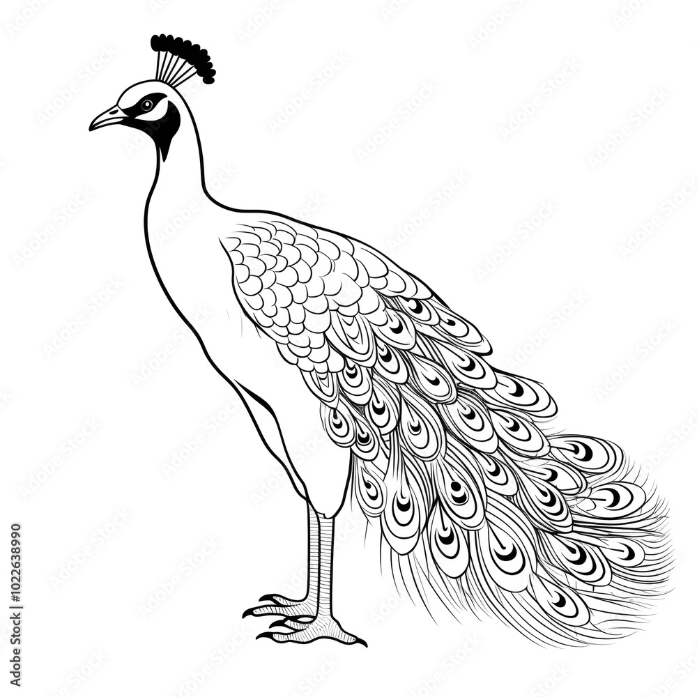 Fototapeta premium Black and White Peacock