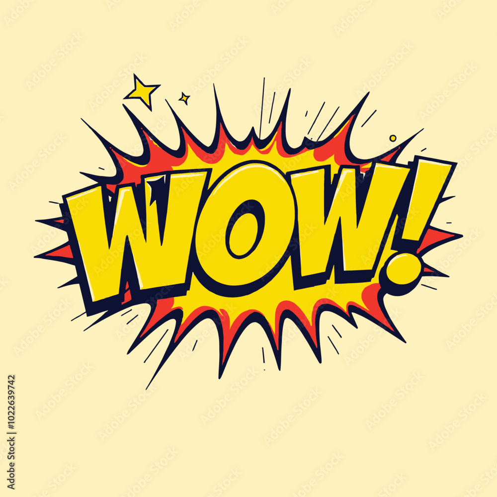 Wow Comic Text Speech Bubble Vector With The Text WOW And Exclamation Mark At Pop Art Style Wow Comic Text Speech Bubble Vector With The Text WOW And Exclamation Mark At Pop Art Style