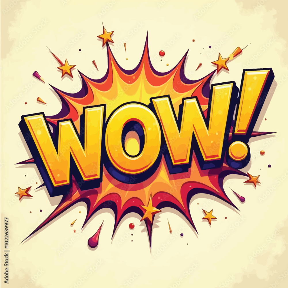 Wow Comic Text Speech Bubble Vector With The Text WOW And Exclamation Mark At Pop Art Style Wow Comic Text Speech Bubble Vector With The Text WOW And Exclamation Mark At Pop Art Style