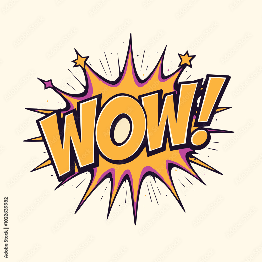 Wow Comic Text Speech Bubble Vector With The Text WOW And Exclamation Mark At Pop Art Style Wow Comic Text Speech Bubble Vector With The Text WOW And Exclamation Mark At Pop Art Style