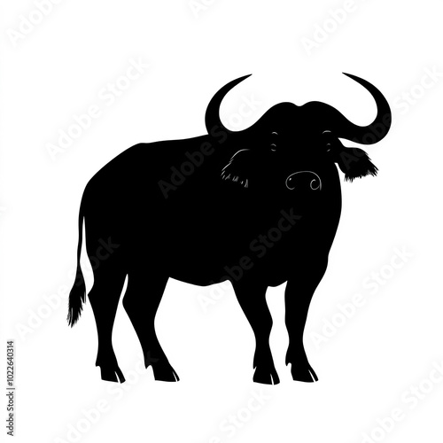 African Buffalo Silhouette,...