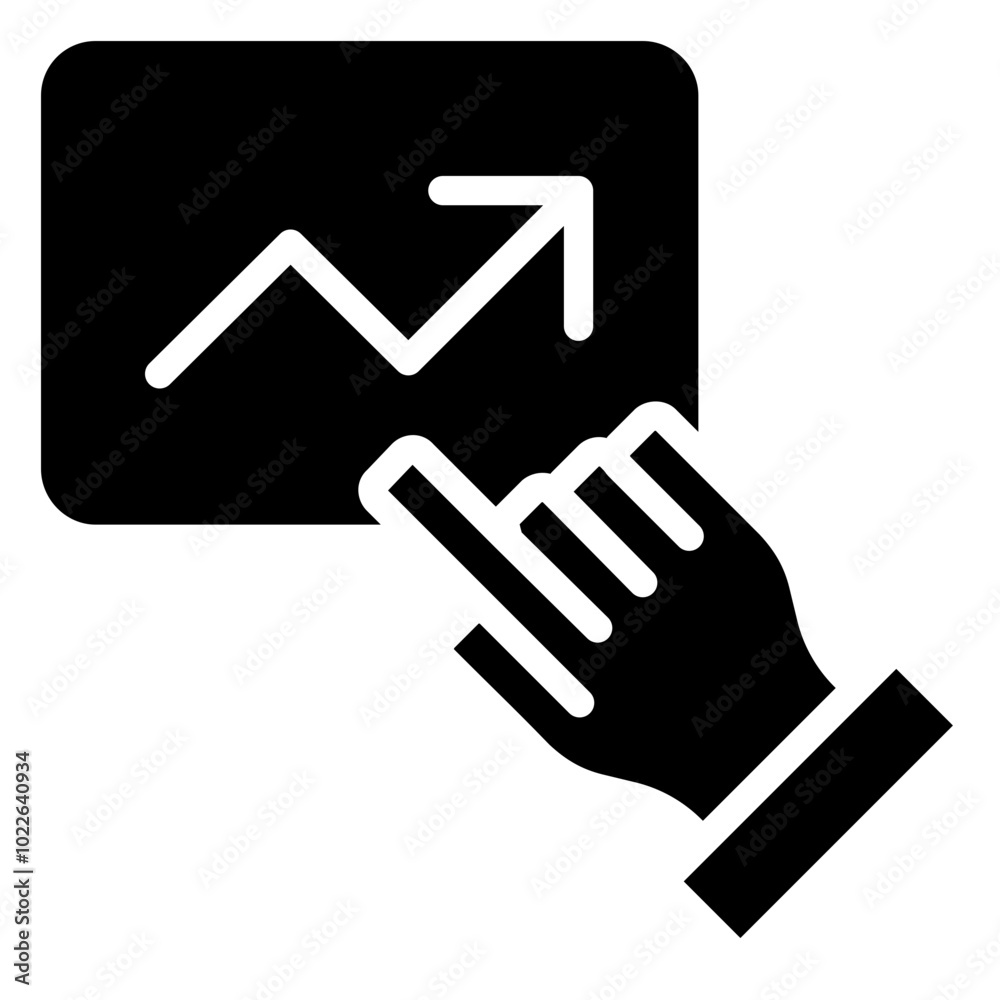 Growth Arrow Icon, Black And White Glyph Icon Symbol Growth Arrow Icon, Black And White Glyph Icon Symbol