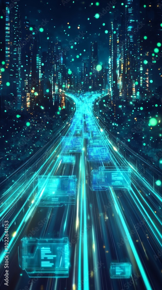Fototapeta premium The Metadata Superhighway, Digital Asset Management DAM