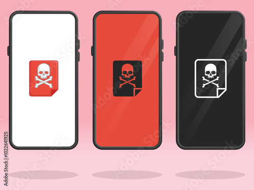 Smartphone Skull Virus File Malicious Document