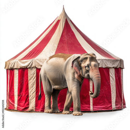 Circus Elephant Isolated